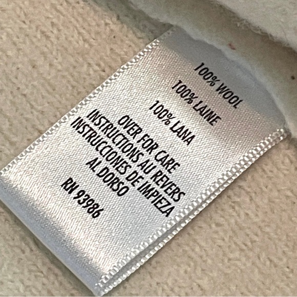 Vintage Casual Corner Neutral Cream Textured 100% Wool Staple Jacket Blazer - Picture 12 of 13